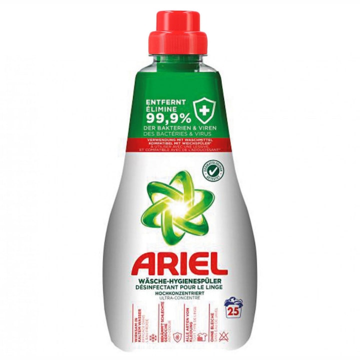 Dezinfectant lichid pentru textile Ariel, pentru toate tipurile de tesatura, 1000 ml, 25 spalari