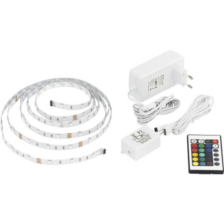 Banda Led Rgb Eglo 3m 13, 5w, 90 Leduri, Cu Telecomanda