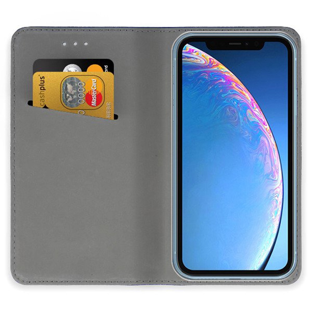 Husa compatibila cu Apple iPhone 11, COMANDO Flip Magnet, Piele ecologica, Tip carte portofel, Protectie completa, Aderenta sigura, Negru