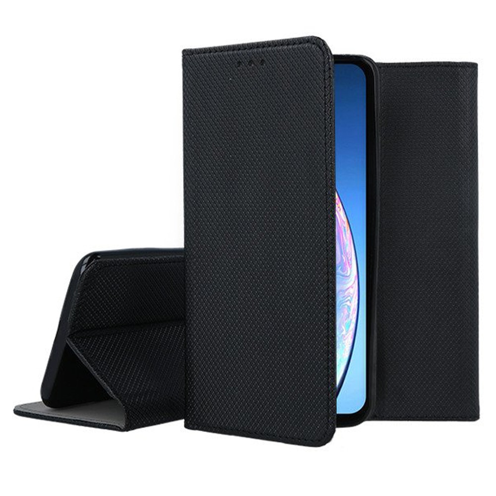 Husa compatibila cu Apple iPhone 11, COMANDO Flip Magnet, Piele ecologica, Tip carte portofel, Protectie completa, Aderenta sigura, Negru