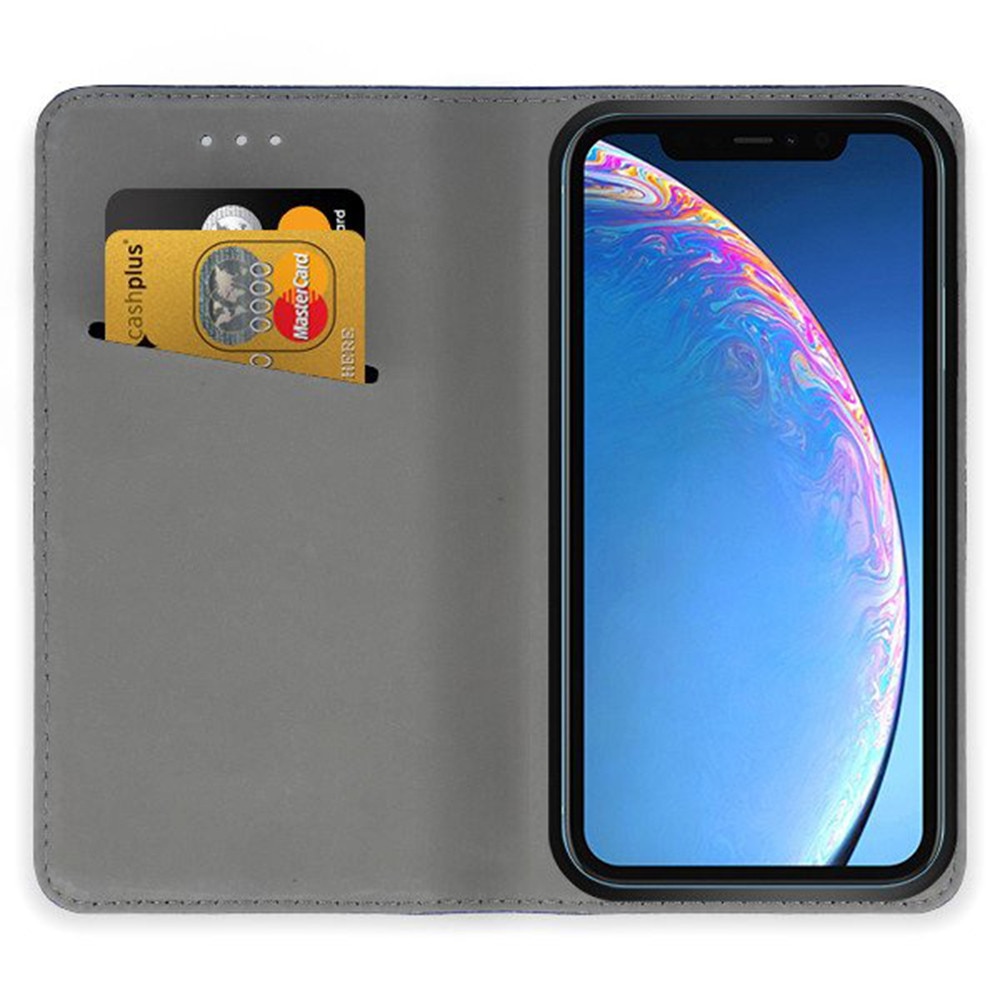 Husa compatibila cu Apple iPhone 11, COMANDO Flip Magnet, Piele ecologica, Tip carte portofel, Protectie completa, Aderenta sigura, Negru