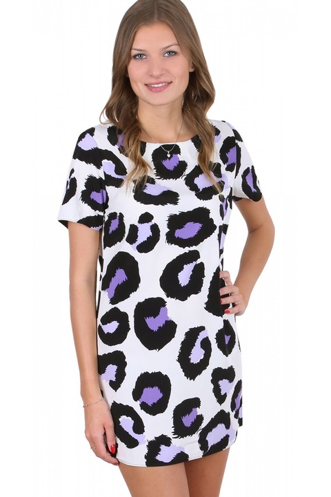 Rochie mini crem, neagra si mov John Zack, XS INTL