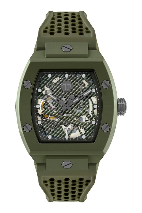 Philipp Plein, Ceas quartz cu o curea din silicon, Verde militar