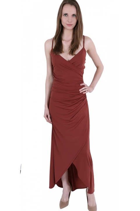 Rochie maxi cu incretitura de cupru John Zack