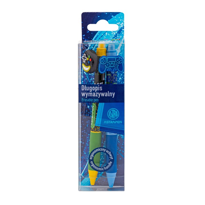 Golyóstoll ASTRA PEN radírozható gamer 0,5 mm 2 darabos