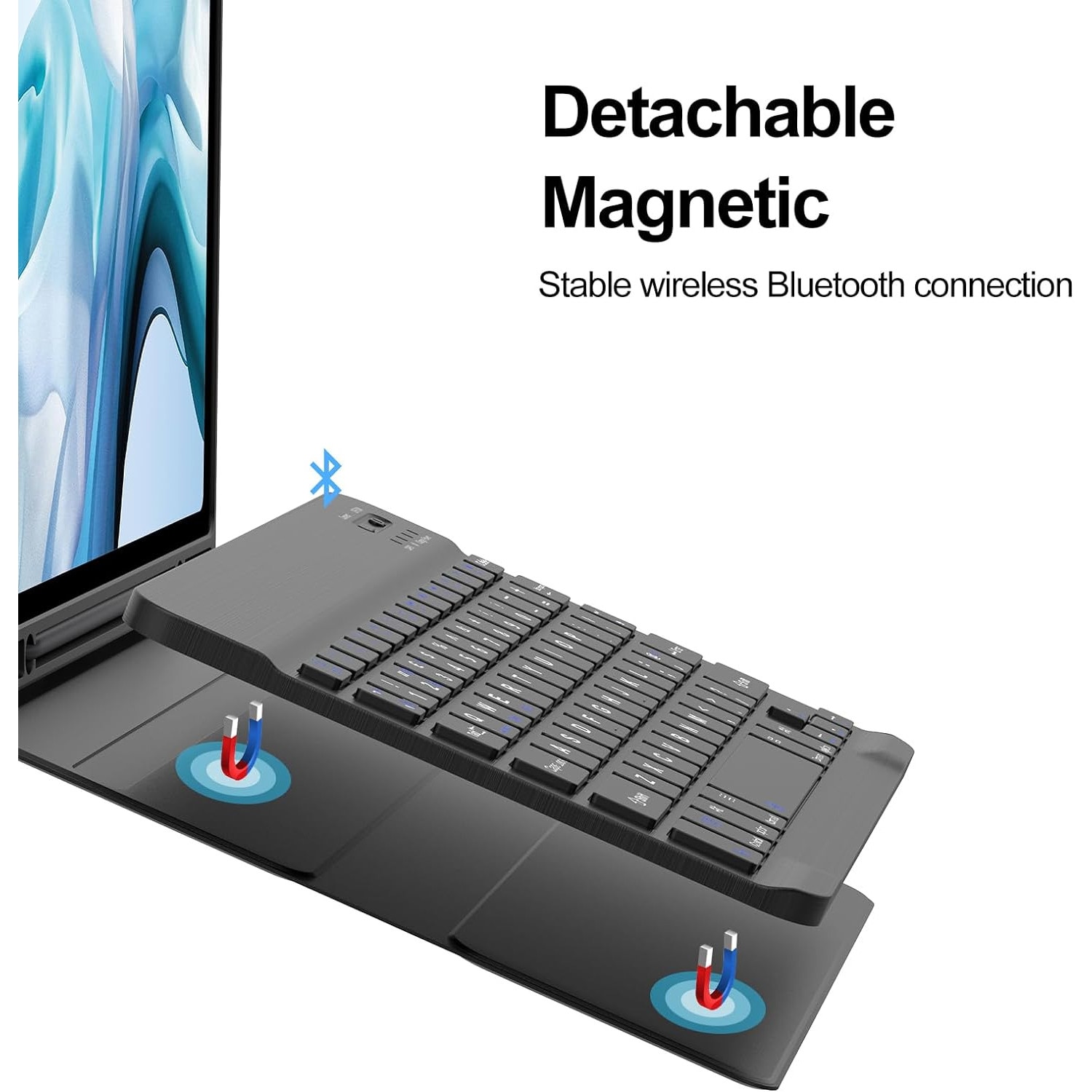 Husa cu tastatura iluminata pentru Samsung Galaxy Tab A11 Plus / A9+ Plus 11 inch negru