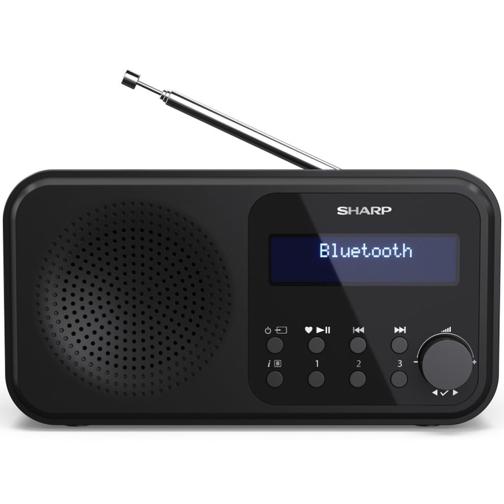 Портативно радио Sharp Tokyo, DAB+, FM RDS, Bluetooth, Черен