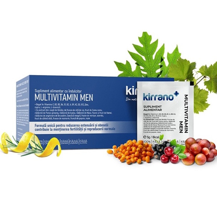 Multivitamin Men – 30 plicuri, complex vitamine & minerale + L-Arginina & L-Treonina pentru barbati