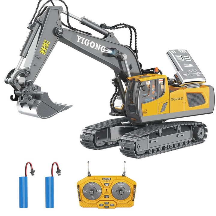 Багер с дистанционно, WALALLA, 2.4 GHz, Жълт/Черен