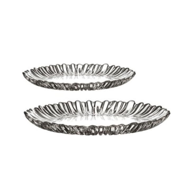 Set 2 platouri ovale din sticla, Pasabahce Aurora 96363