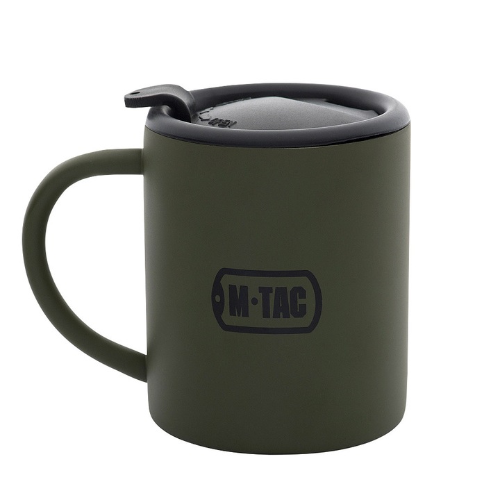 Termikus bögre tetővel, M-Tac, Acél, Sötétzöld, 280ml