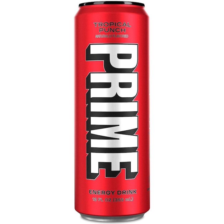 Prime® Energy Drink USA, Bautura pentru Energie si Rehidratare cu Aroma Tropical Punch, 355 ml
