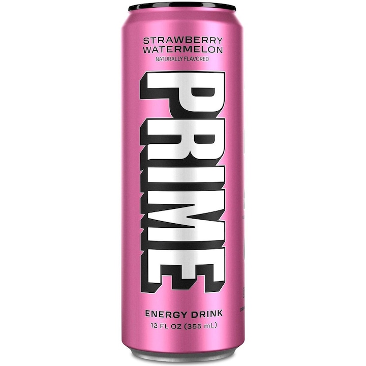 Prime® Energy Drink USA, Bautura pentru Energie si Rehidratare cu Aroma de Capsuni si Pepene, 355 ml