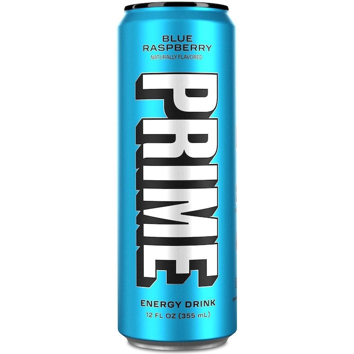 Prime® Energy Drink USA, Bautura pentru Energie si Rehidratare cu Aroma de Zmeura Albastra, 355 ml