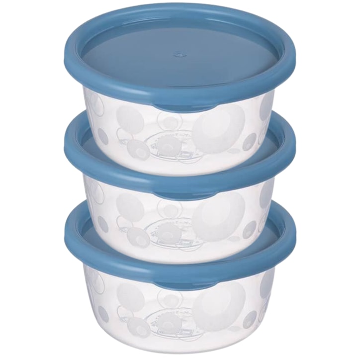 Комплект от 3 кутии с капак, без BPA, 250мл