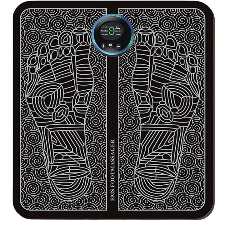 Масажор за крака, 6 режима, USB, черен/бял