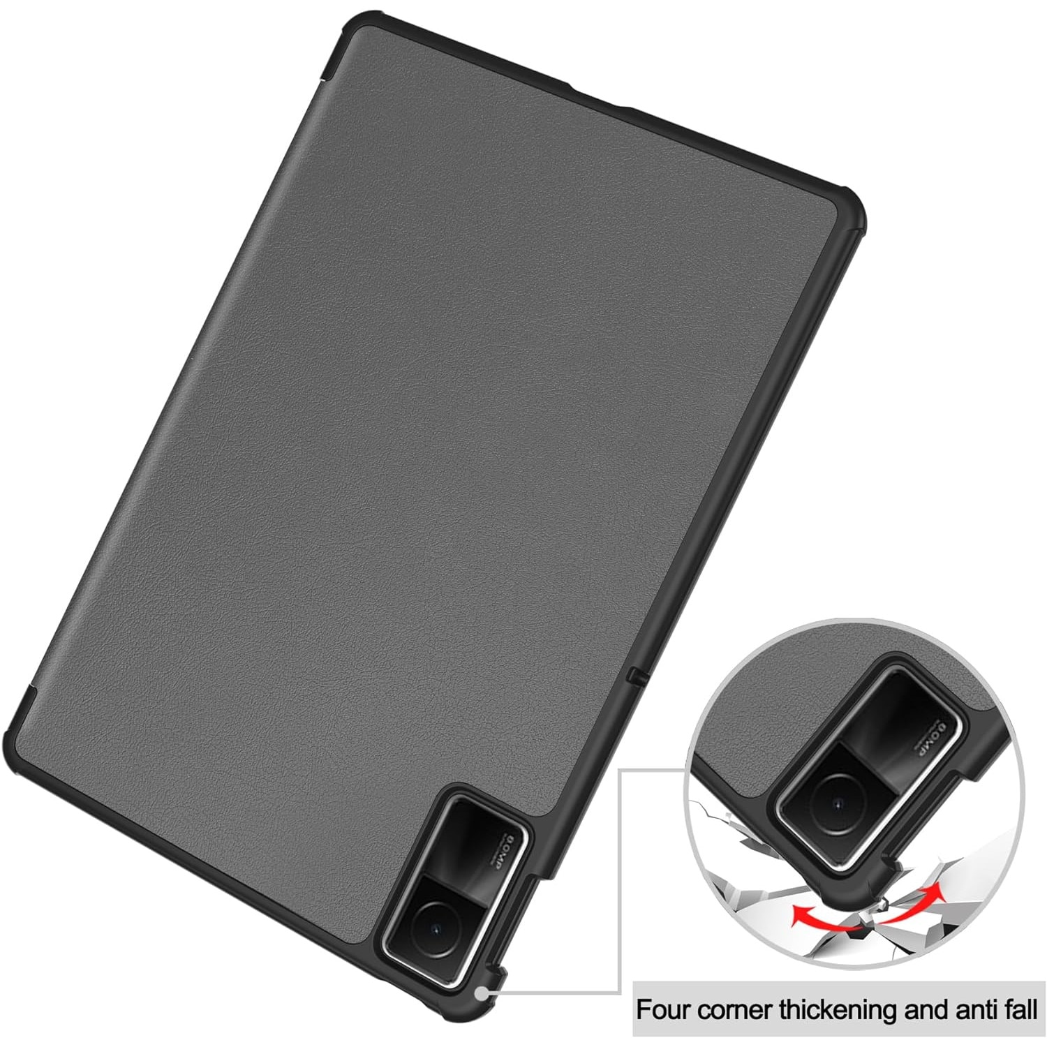 Husa protectie tableta, Piele ecologica, Compatibila cu Xiaomi Redmi Pad SE 11", Gri