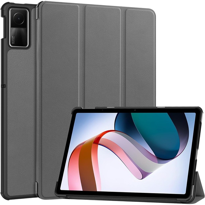 Защитен калъф за таблет, Екологична кожа, Съвместим с Xiaomi Redmi Pad SE 11", Сив