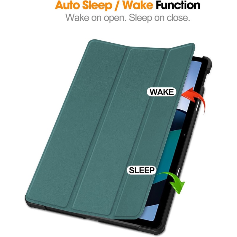 Husa protectie tableta, Piele ecologica, Compatibila cu Xiaomi Redmi Pad SE 11", Verde