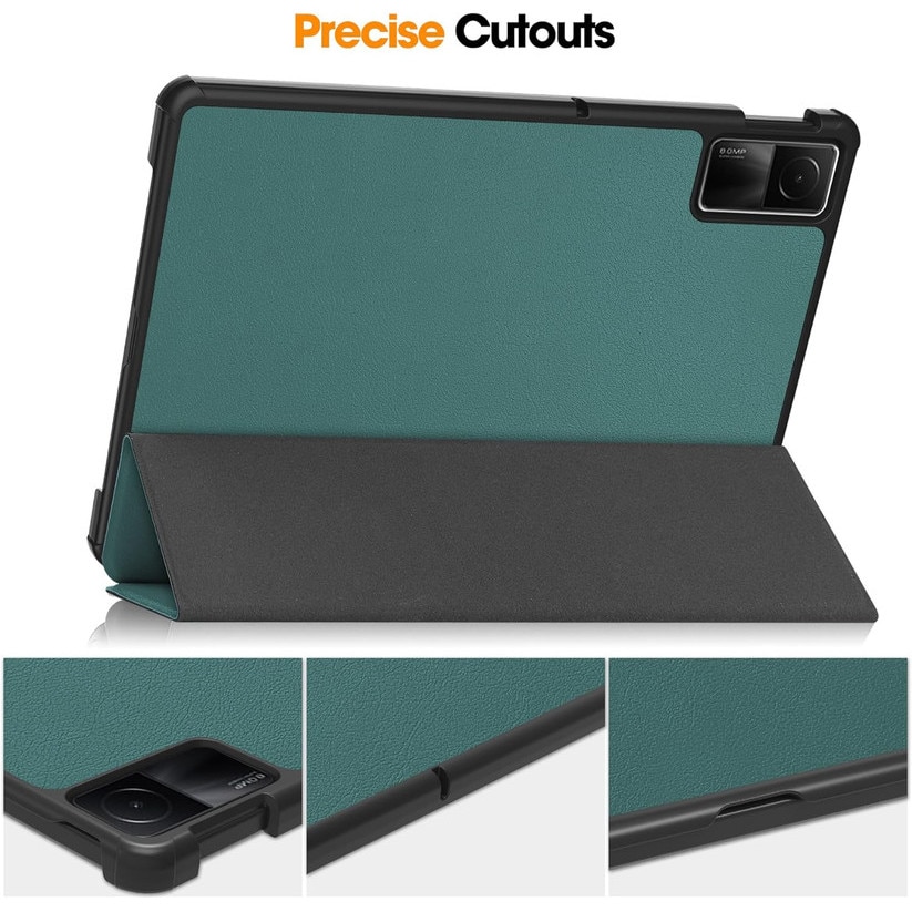 Husa protectie tableta, Piele ecologica, Compatibila cu Xiaomi Redmi Pad SE 11", Verde