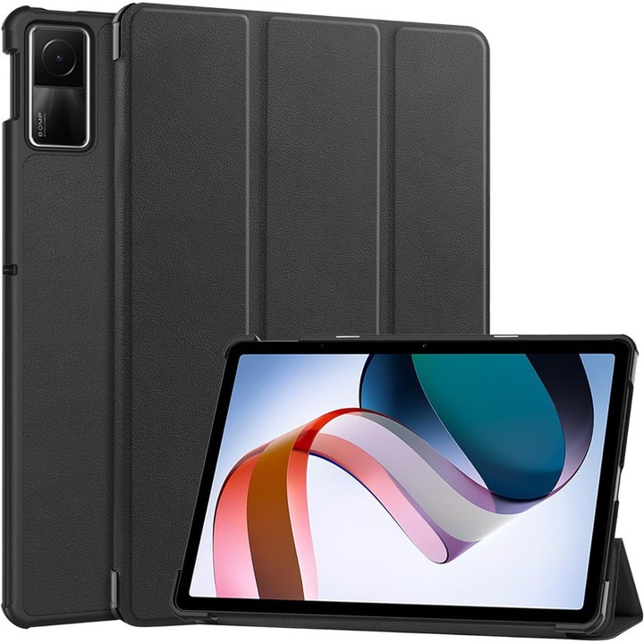 Tablet védőtok, Ökológiai bőr, Kompatibilis a Xiaomi Redmi Pad SE 11" fekete