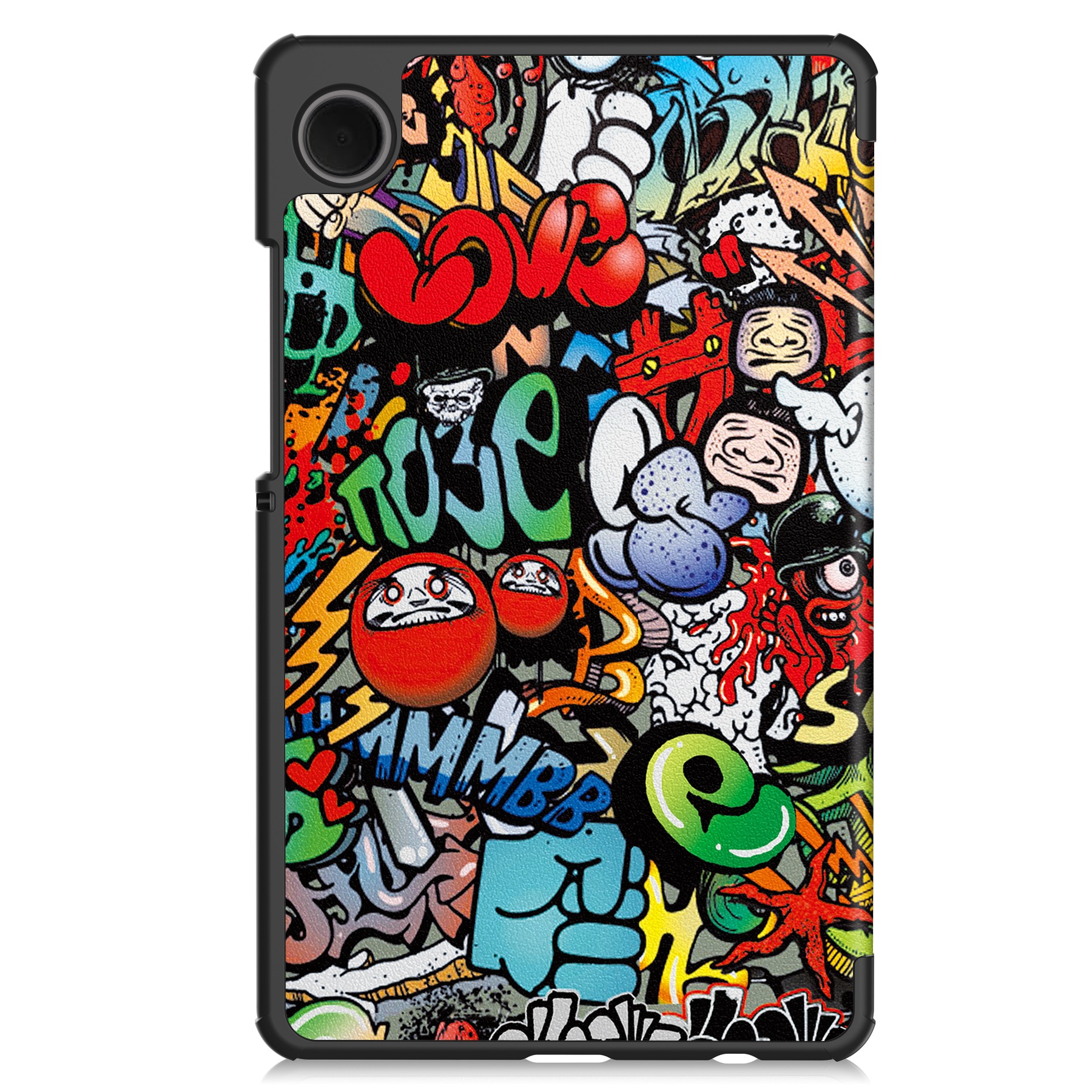 Husa de protectie pentru tableta Samsung, Galaxy Tab A9 Plus, 11 inchi, cu functie sleep/wake, Graffiti