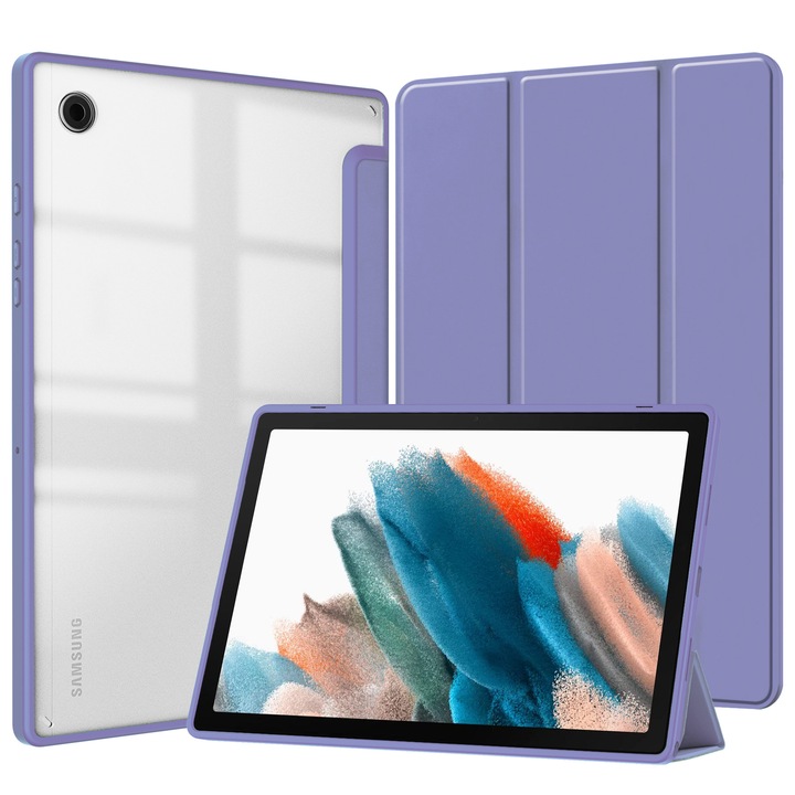 Husa protectie tableta, Piele ecologica, Compatibila cu Samsung Galaxy Tab A9 Plus 11", Mov