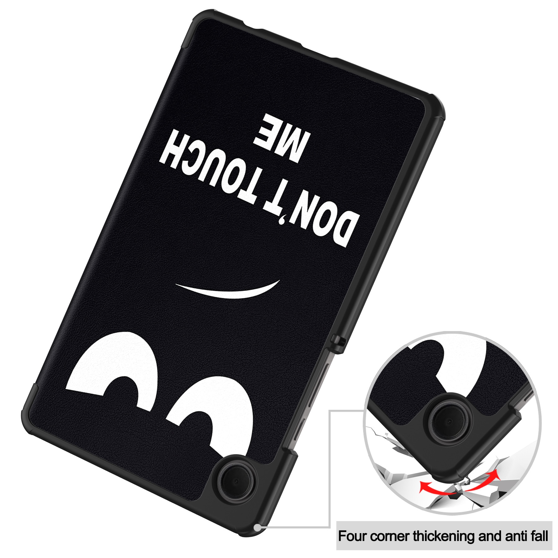 Husa protectie tableta, Piele ecologica, Compatibila cu Samsung Galaxy Tab A9 Plus 11", Alb/Negru