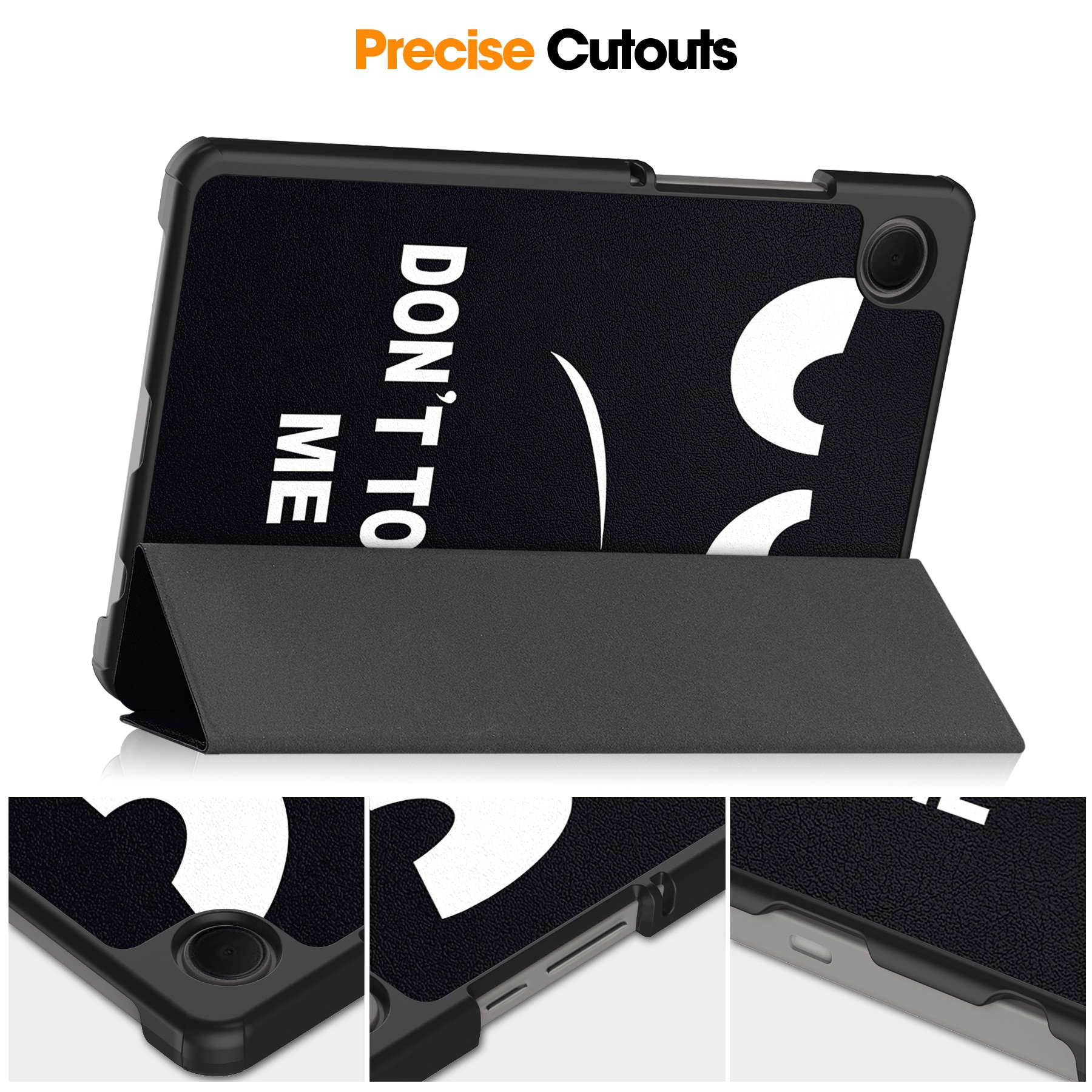 Husa protectie tableta, Piele ecologica, Compatibila cu Samsung Galaxy Tab A9 Plus 11", Alb/Negru