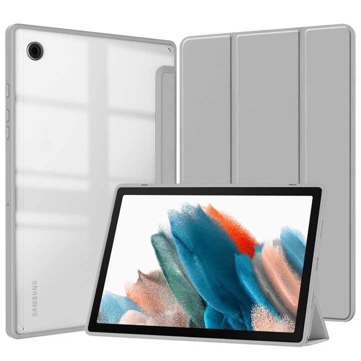 Защитен калъф за таблет, Екологична кожа, Съвместима с Samsung Galaxy Tab A9 Plus 11", Сива