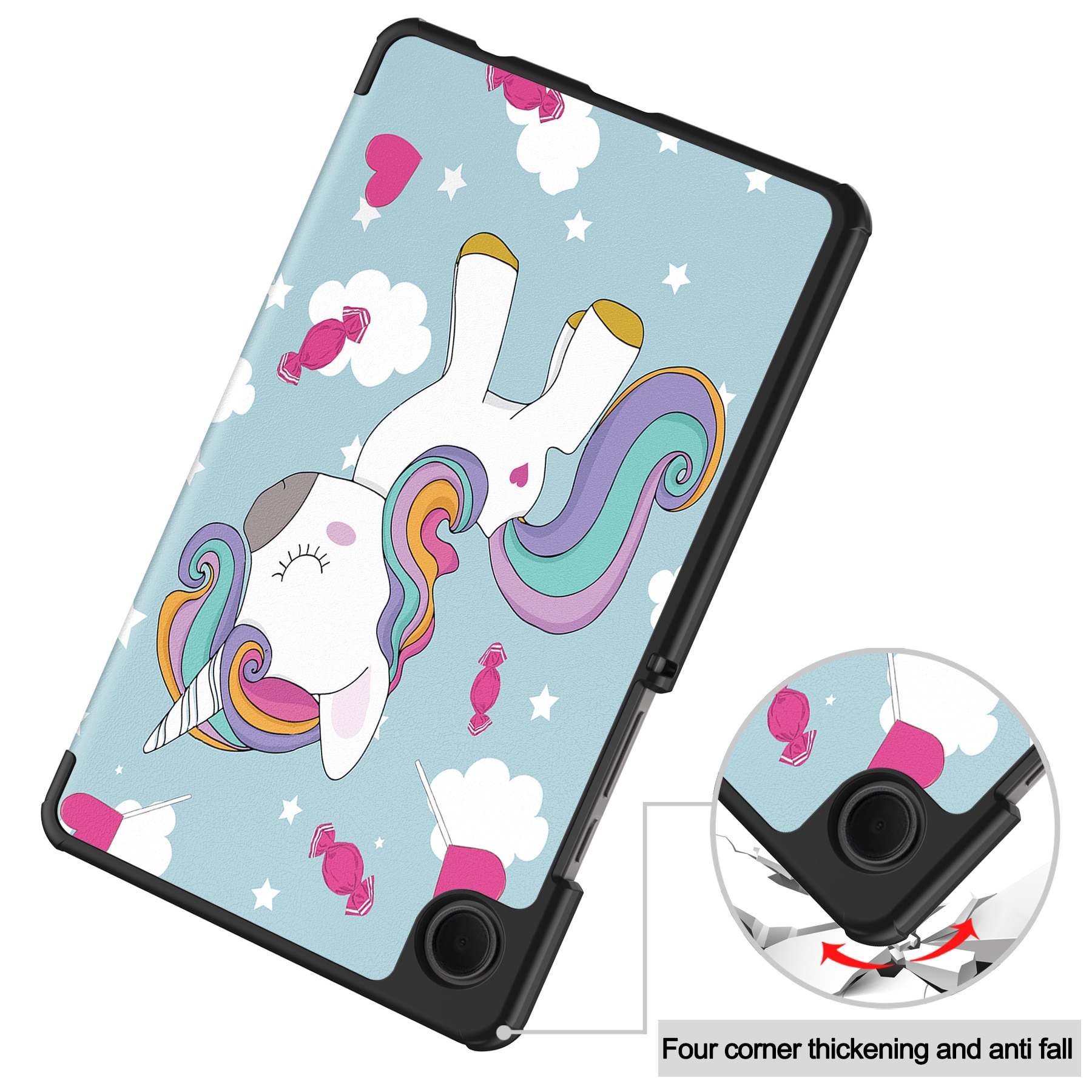 Husa protectie tableta, Piele ecologica, Compatibila cu Samsung Galaxy Tab A11 8.7" 2025 /Galaxy Tab A9 8.7" 2023, inorog