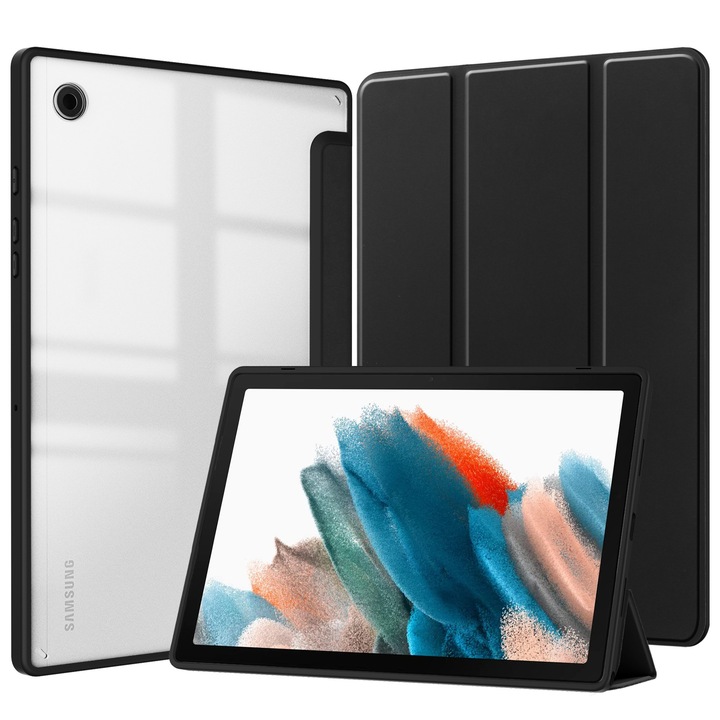 Husa protectie tableta, Piele ecologica, Compatibila cu Samsung Galaxy Tab A9 Plus 11", Negru