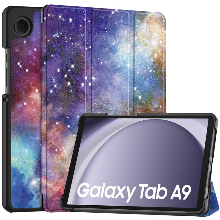 Защитен калъф за таблет, Екологична кожа, Съвместим с Samsung Galaxy Tab A9 8.7", Многоцветен