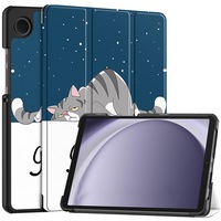 Husa protectie tableta, Piele ecologica, Compatibila cu Samsung Galaxy Tab A11 8.7" 2025 /Galaxy Tab A9 8.7" 2023, pisica