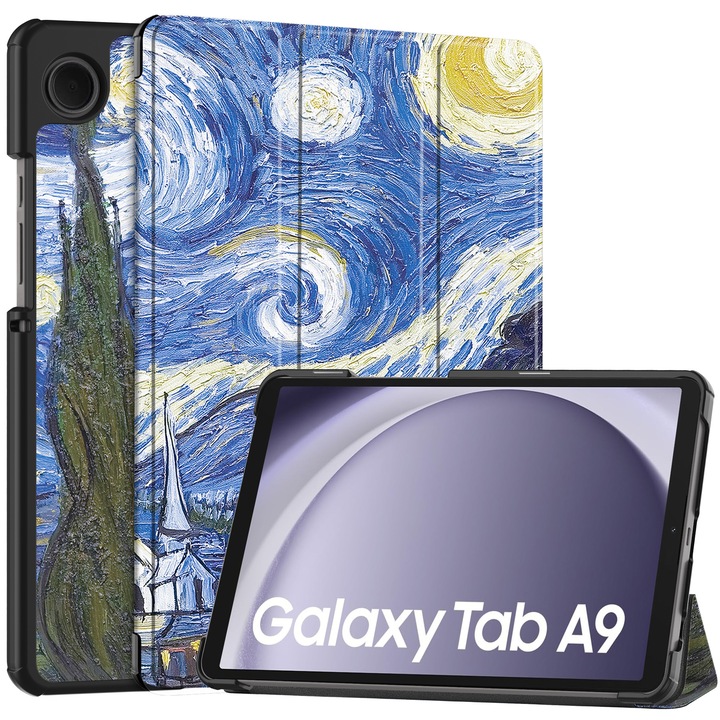 Защитен калъф за таблет, Екологична кожа, Съвместим с Samsung Galaxy Tab A9 8.7", Многоцветен