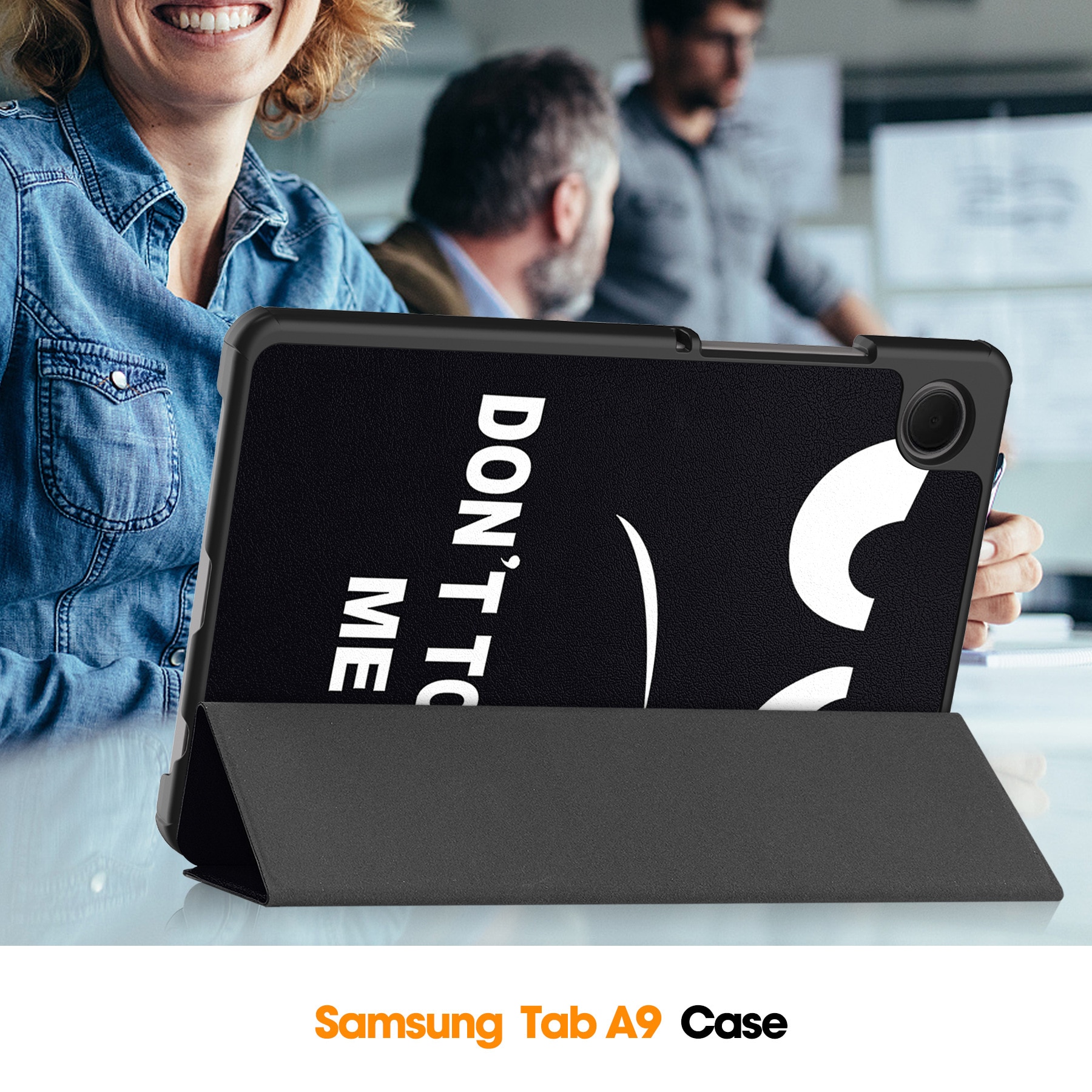 Husa protectie tableta, Piele ecologica, Compatibila cu Samsung Galaxy Tab A11 8.7" 2025 /Galaxy Tab A9 8.7" 2023, ochi mari