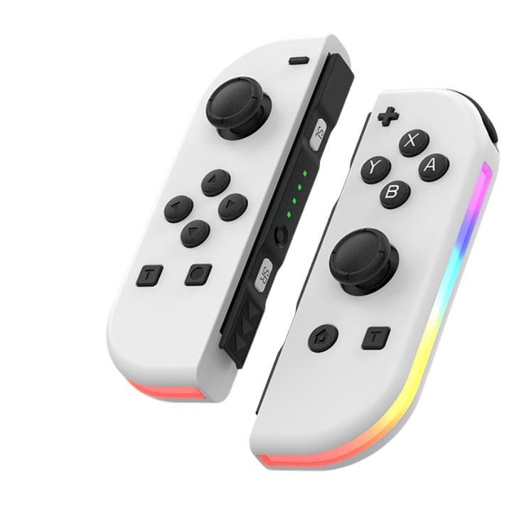 Gamepad készlet, LED, RGB, Nintendo Switch-el kompatibilis, fehér