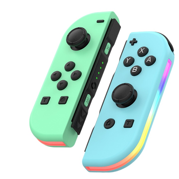Gamepad készlet, LED, RGB, Nintendo Switch-el kompatibilis, kék/zöld