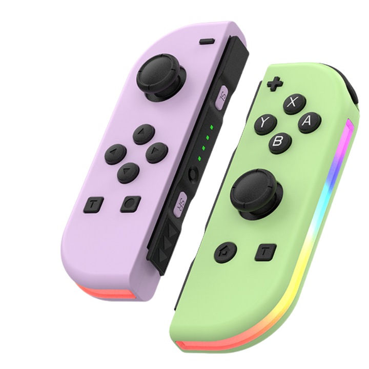 Gamepad készlet, LED, RGB, Nintendo Switch-el kompatibilis, lila/zöld