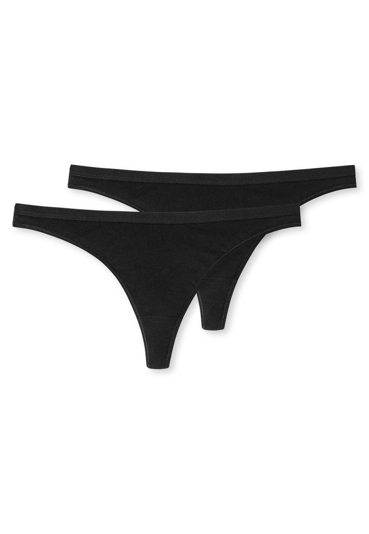 Schiesser, Set de chiloti tanga perechi, Negru, XL