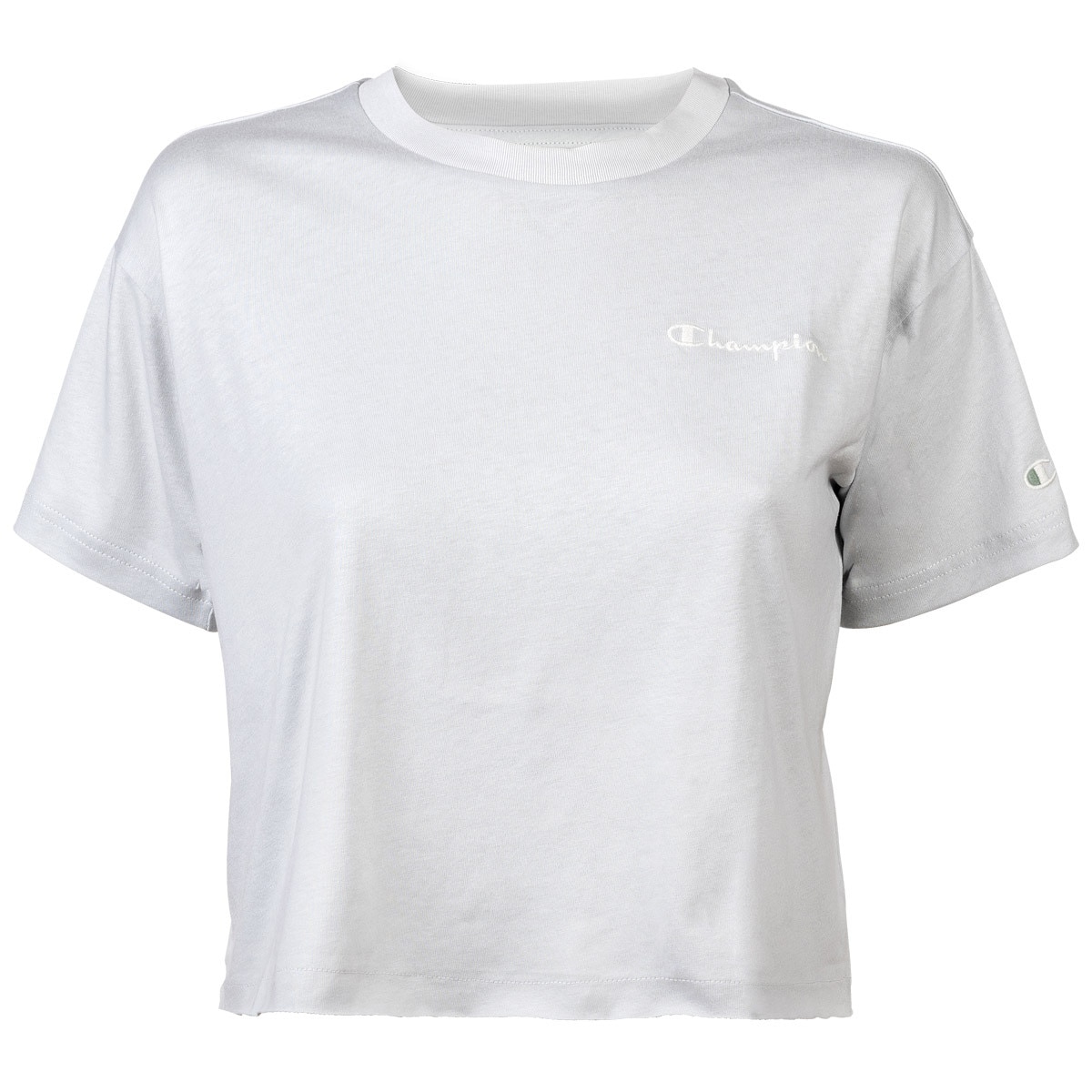 Champion, Tricou crop cu decolteu la baza gatului, Gri, L