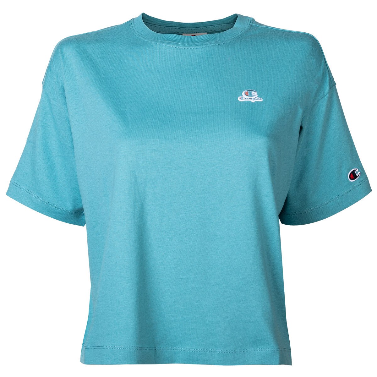 Champion, Tricou crop cu logo, Turcoaz, M