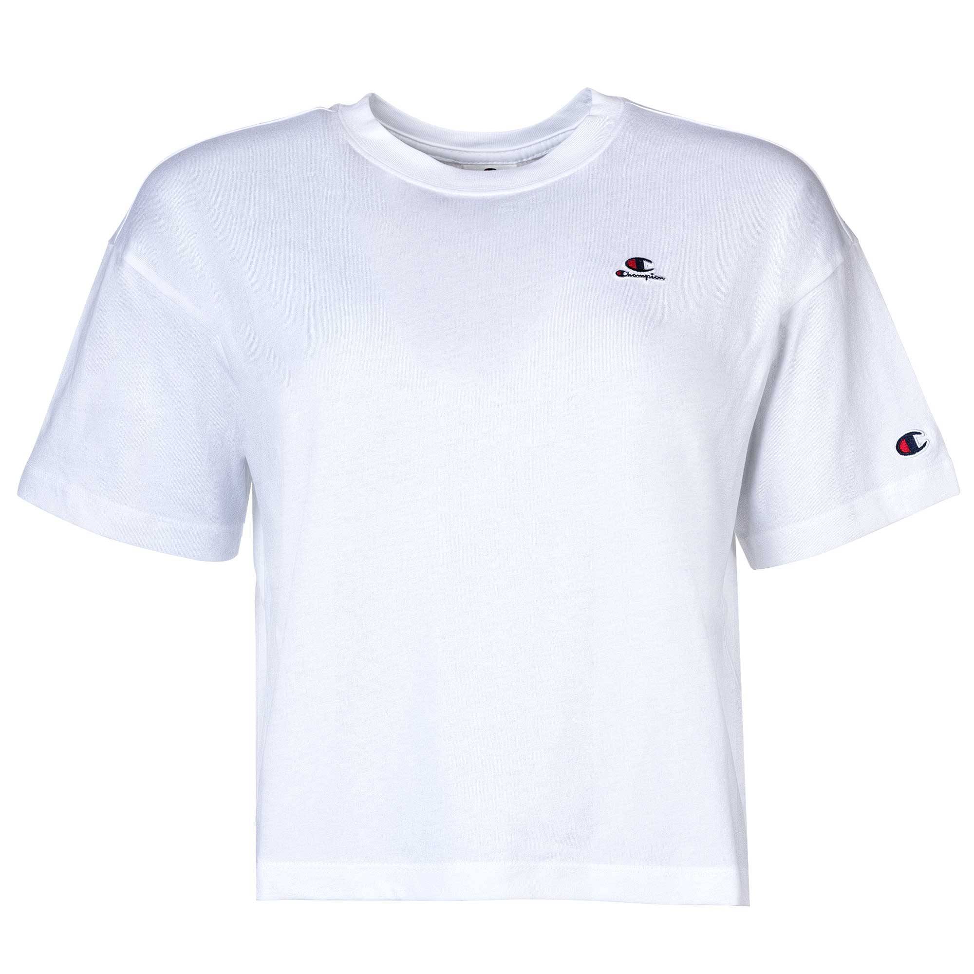 Champion, Tricou crop cu logo, Alb, XL