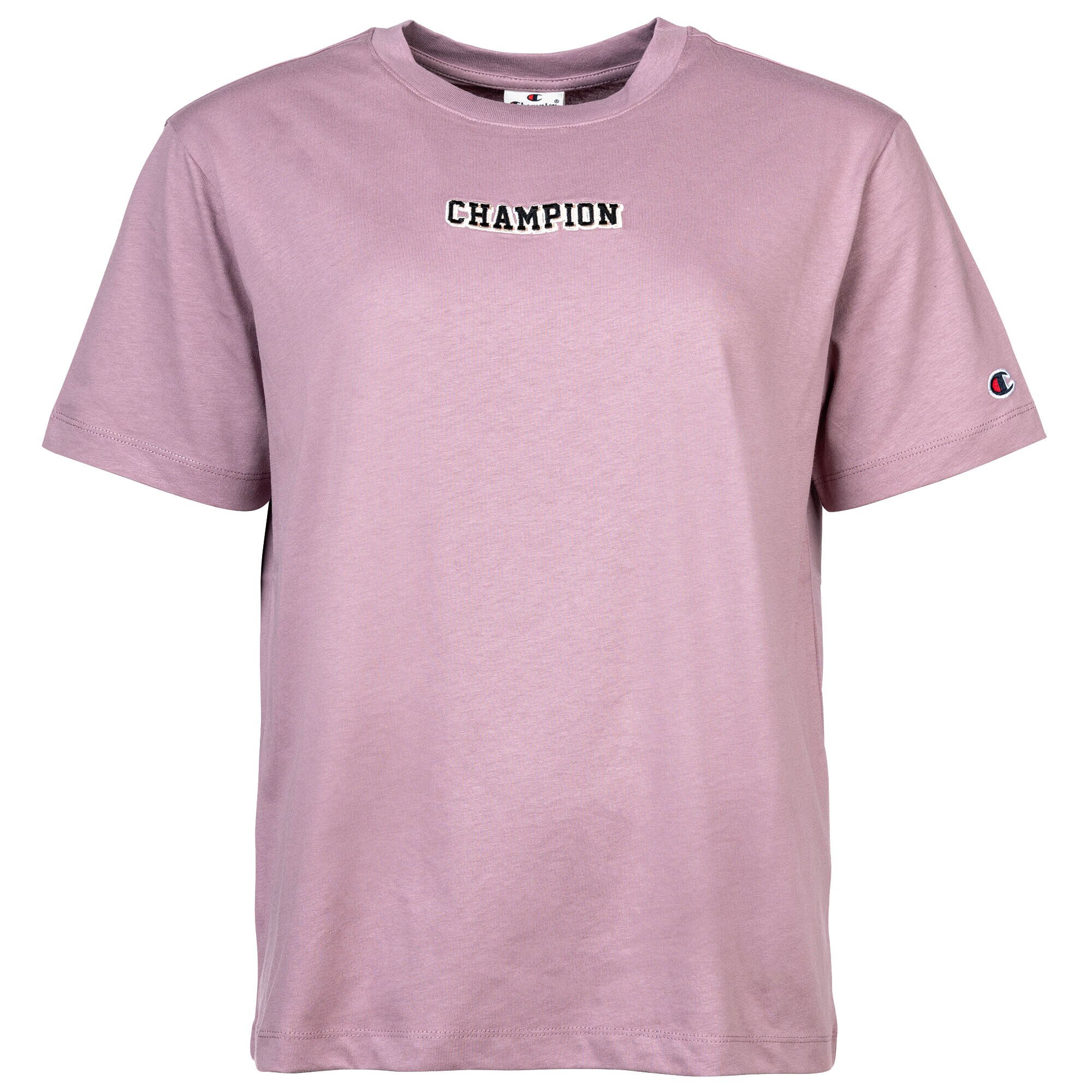 Champion, Tricou de bumbac cu decolteu la baza gatului, Roz, XS