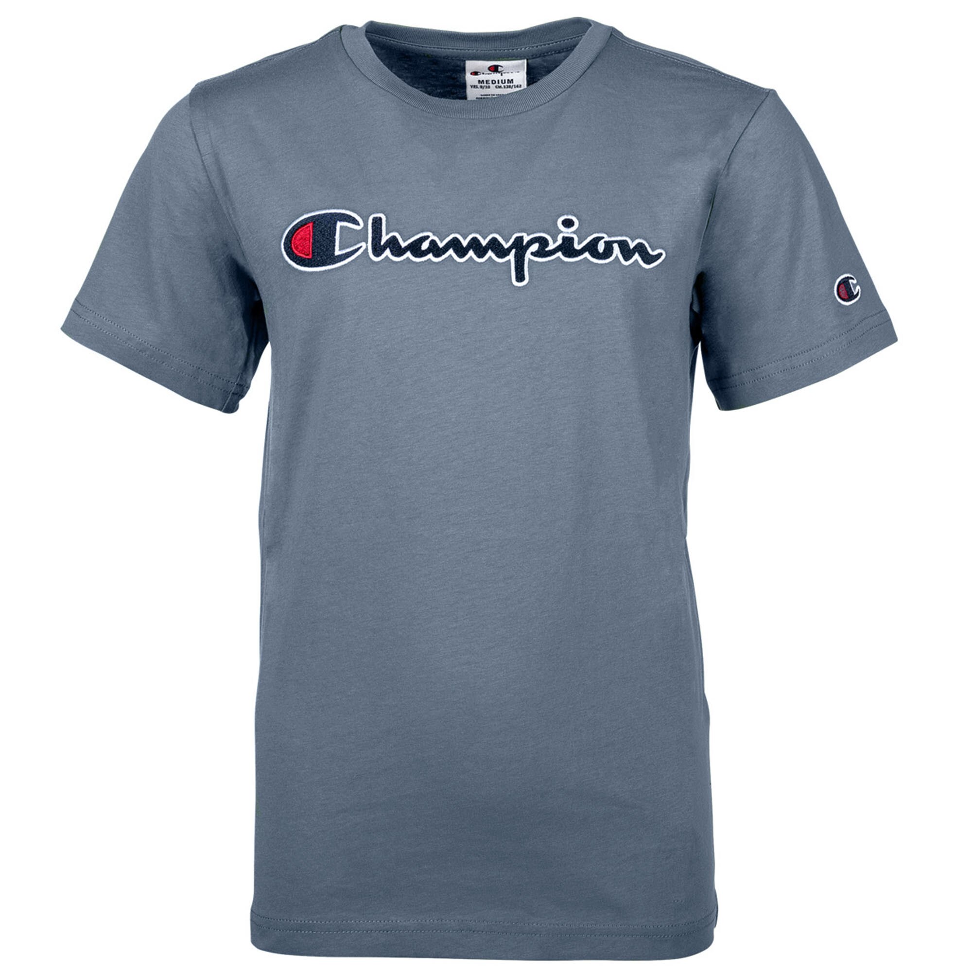 Champion, Tricou cu logo, Albastru prafuit, 116 CM