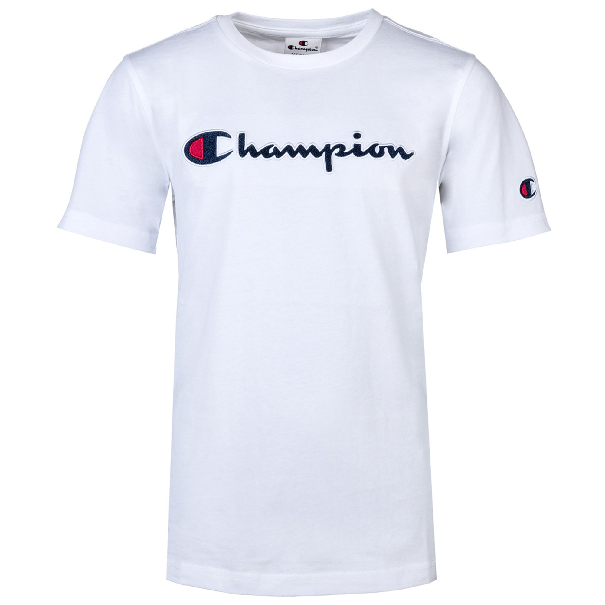 Champion, Tricou cu logo, Alb optic, 116 CM