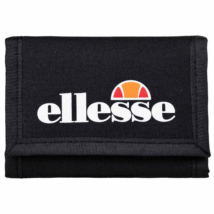 ELLESSE, Portofel unisex pliabil cu imprimeu logo, Negru