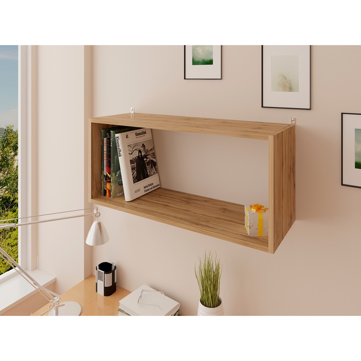 Raft de perete, POLKA-1, 80 x 28 x 36 cm, RUSTIC