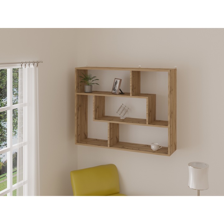 Raft de perete POLKA-5, 103.20x25x81.40, RUSTIC