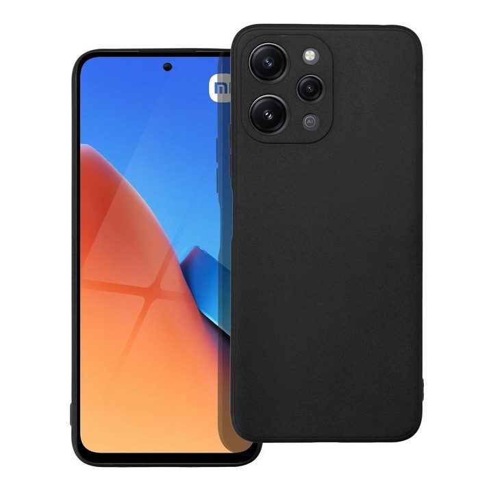 Xiaomi Redmi 12 4G kompatibilis szilikon hátlaptok, matt, fekete, Soft